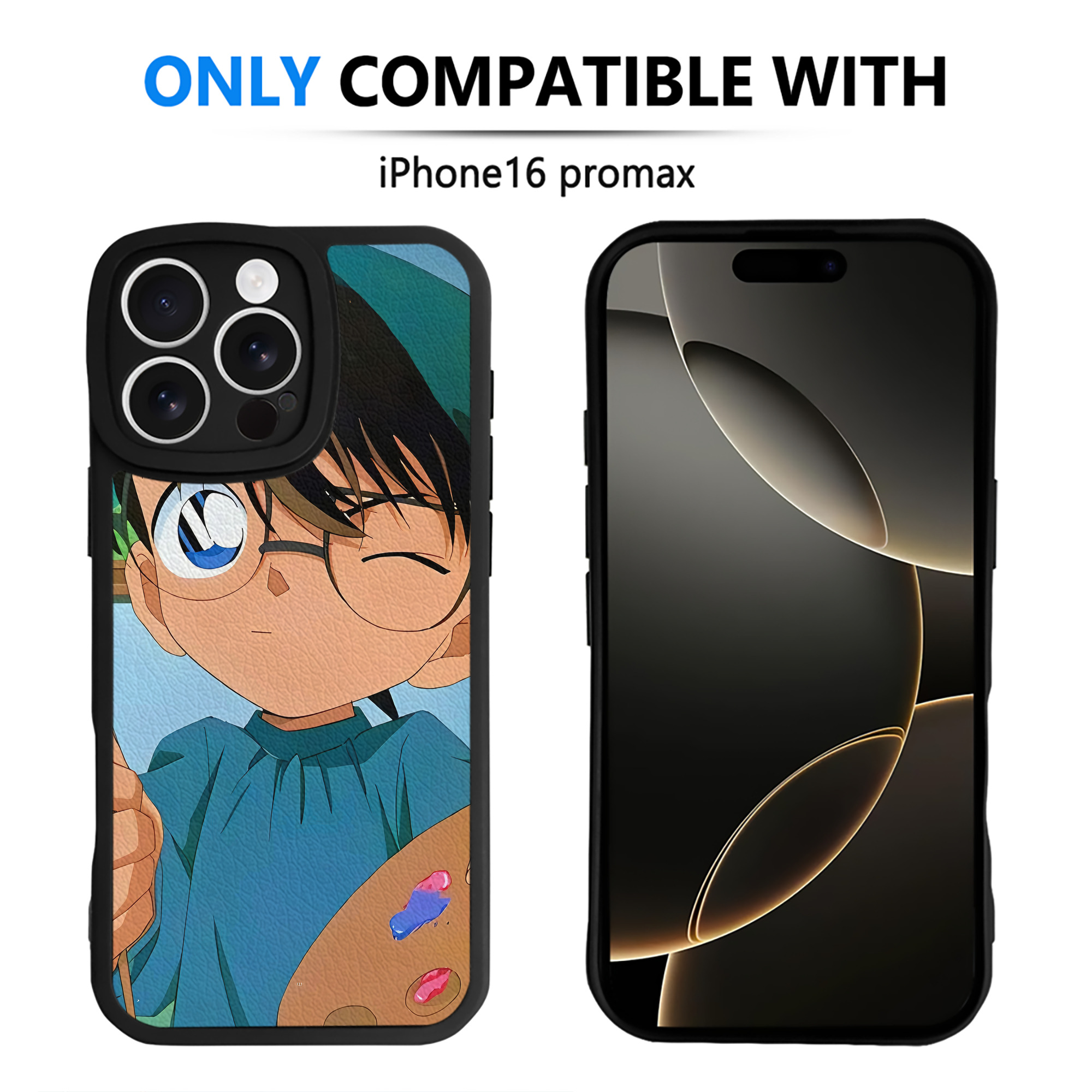 （画像用） 名探偵コナン Detective Conan 【iPhone 16シリーズ対応】シリコンスマホケース（レザー調） 材質：シリコン